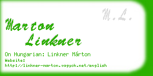 marton linkner business card