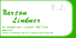 marton linkner business card